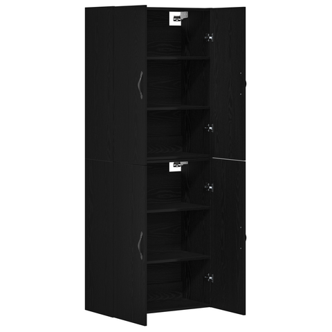 vidaXL Cabinets 2 pcs Black Oak 69,5x34x180 cm Engineered Wood