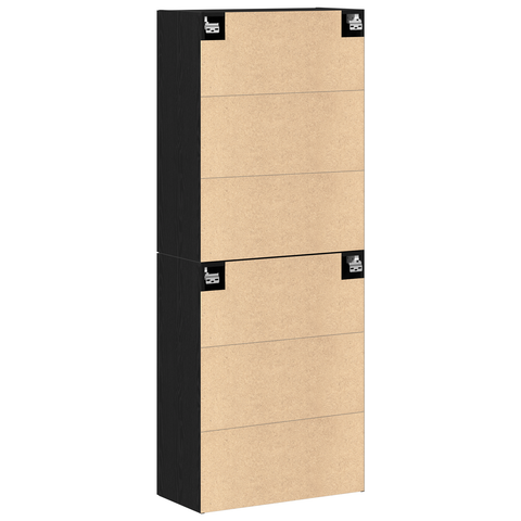 vidaXL Cabinets 2 pcs Black Oak 69,5x34x180 cm Engineered Wood