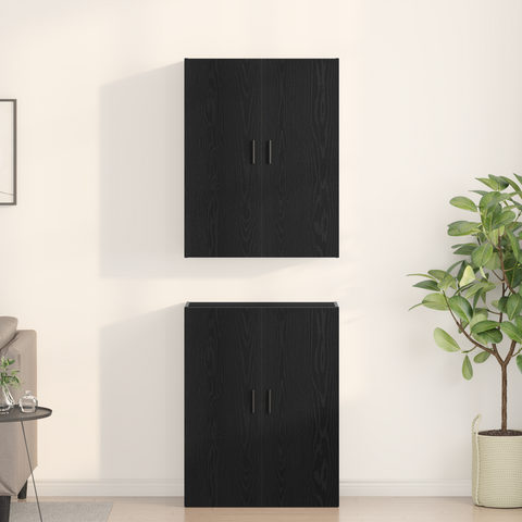 vidaXL Cabinets 2 pcs Black Oak 69,5x34x180 cm Engineered Wood