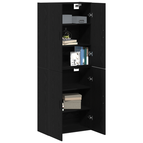 vidaXL Cabinets 2 pcs Black Oak 69,5x34x180 cm Engineered Wood