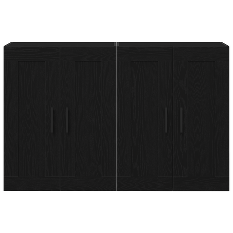 vidaXL Wall Mounted Cabinets 2 pcs Black Oak Engineered Wood