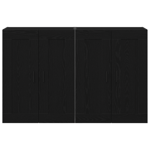 vidaXL Wall Mounted Cabinets 2 pcs Black Oak Engineered Wood