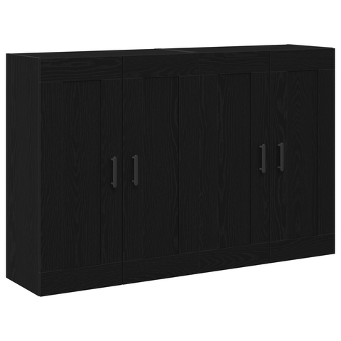 vidaXL Wall Mounted Cabinets 2 pcs Black Oak Engineered Wood