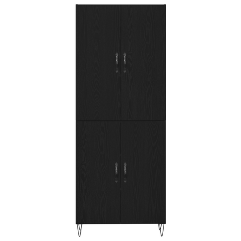 vidaXL Highboard Black Oak 69,5x34x180 cm Engineered Wood