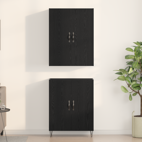 vidaXL Highboard Black Oak 69,5x34x180 cm Engineered Wood