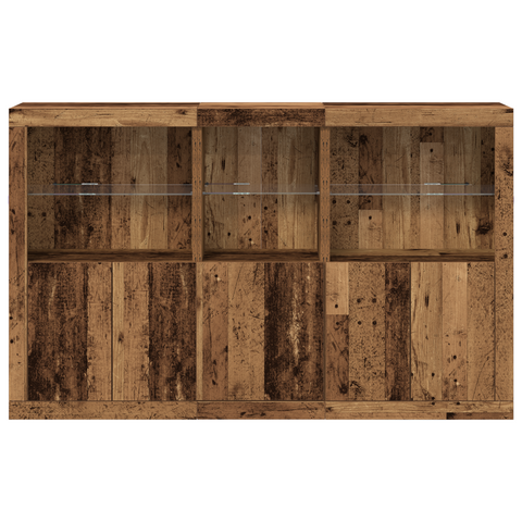 vidaXL Sideboard with LED Lights Old Wood 162x37x100 cm Engineered Wood