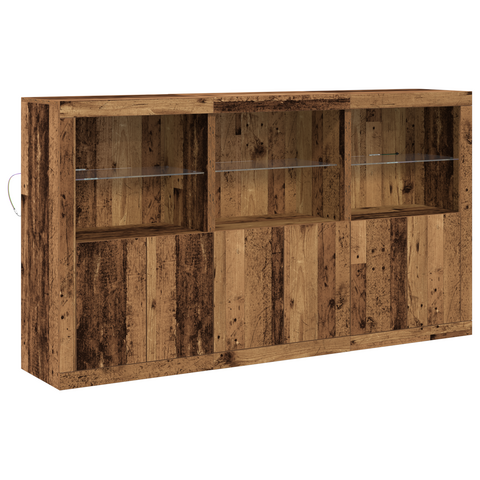 vidaXL Sideboard with LED Lights Old Wood 181.5x37x100 cm Engineered Wood