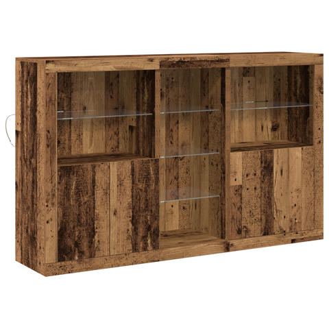 vidaXL Sideboard with LED Lights Old Wood 162x37x100 cm Engineered Wood