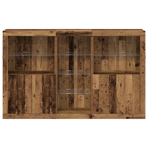vidaXL Sideboard with LED Lights Old Wood 162x37x100 cm Engineered Wood