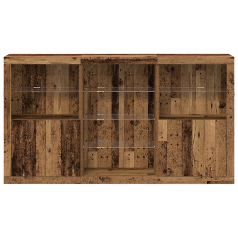 vidaXL Sideboard with LED Lights Old Wood 181.5x37x100 cm Engineered Wood