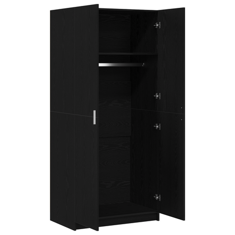vidaXL Wardrobe Black Oak 80x51x180 cm Engineered Wood