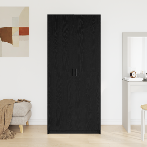 vidaXL Wardrobe Black Oak 80x51x180 cm Engineered Wood