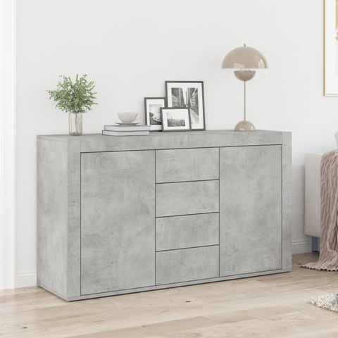 vidaXL Sideboard Concrete Grey Engineered Wood 120 x 36 x 69 cm Storage