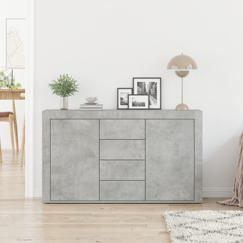 vidaXL Sideboard Concrete Grey Engineered Wood 120 x 36 x 69 cm Storage