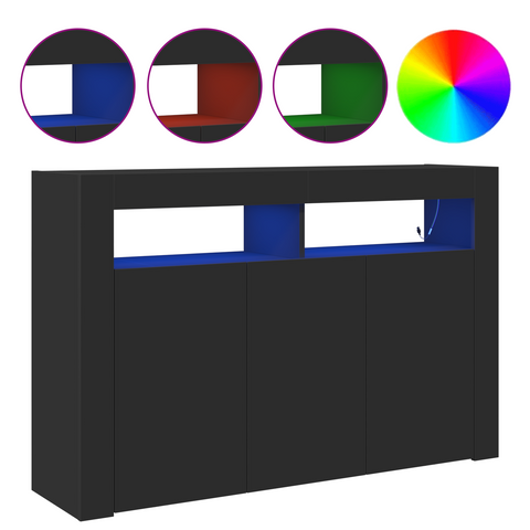 vidaXL Sideboard Black Engineered wood 116 x 30 x 75 cm Sideboard