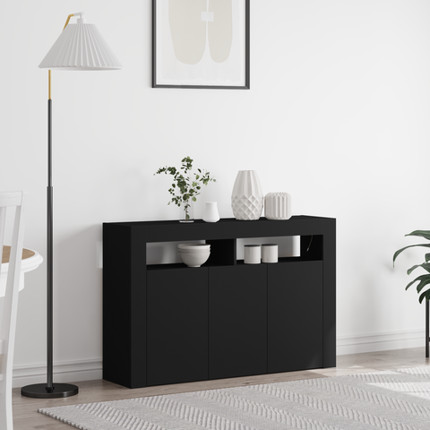 vidaXL Sideboard Black Engineered wood 116 x 30 x 75 cm Sideboard