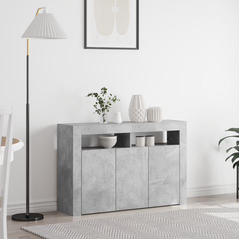 vidaXL Sideboard Concrete Grey Engineered Wood 116 x 30 x 75 cm