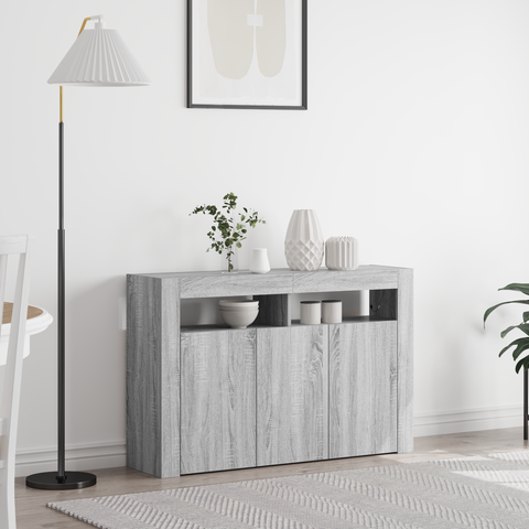 vidaXL Sideboard Grey sonoma Engineered wood 116 x 30 x 75 cm Sideboard