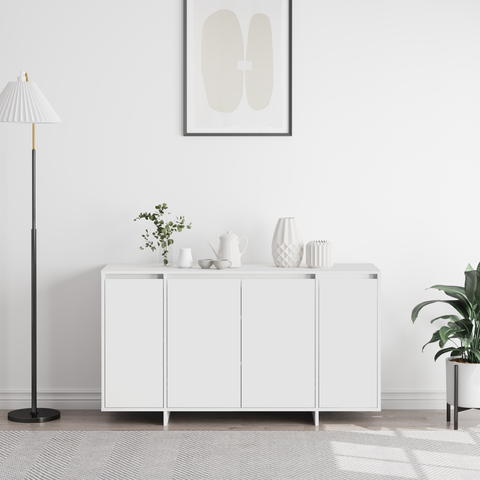 vidaXL White Sideboard White Wood 135 x 41 x 75 cm White Sideboard
