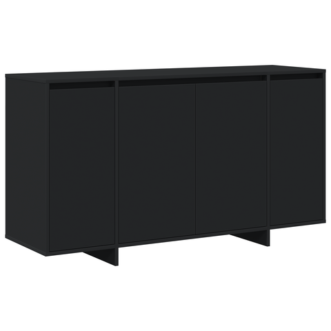 vidaXL Black Sideboard Black Engineered wood 135 x 41 x 75 cm
