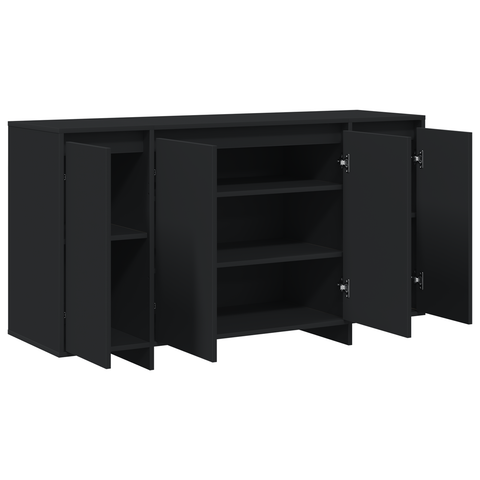 vidaXL Black Sideboard Black Engineered wood 135 x 41 x 75 cm