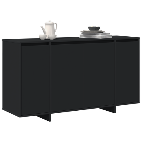 vidaXL Black Sideboard Black Engineered wood 135 x 41 x 75 cm