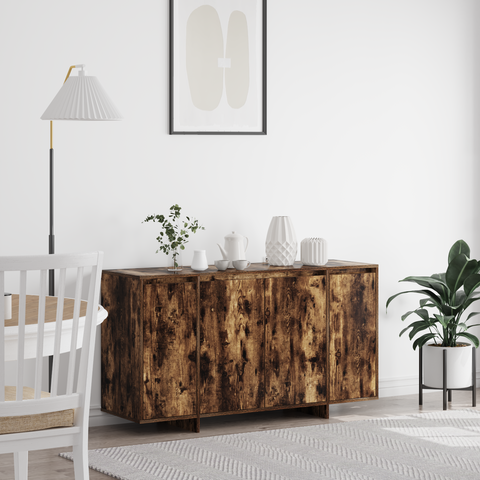 vidaXL Smoked Oak Sideboard Smoked oak Wood 135 x 41 x 75 cm Storage