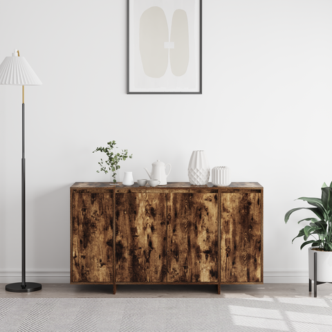 vidaXL Smoked Oak Sideboard Smoked oak Wood 135 x 41 x 75 cm Storage