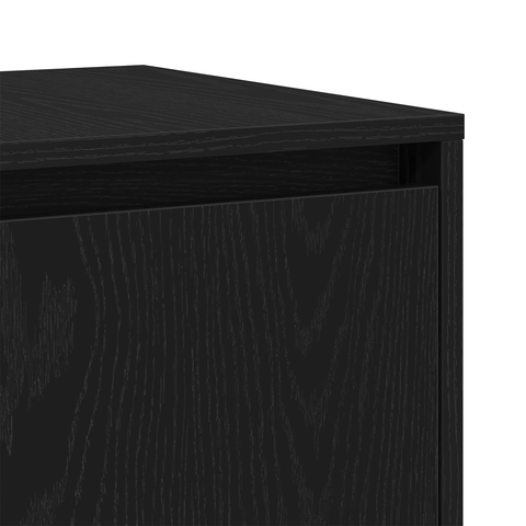vidaXL Black Oak Sideboard Black oak Wood veneer 135 x 41 x 75 cm