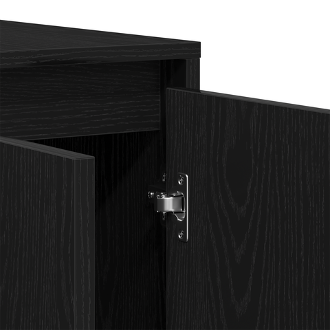 vidaXL Black Oak Sideboard Black oak Wood veneer 135 x 41 x 75 cm