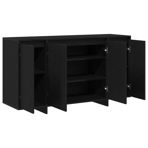 vidaXL Black Oak Sideboard Black oak Wood veneer 135 x 41 x 75 cm