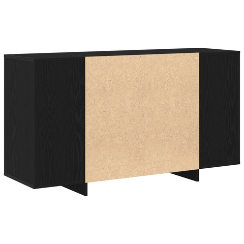 vidaXL Black Oak Sideboard Black oak Wood veneer 135 x 41 x 75 cm