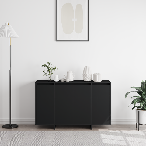 vidaXL Black Sideboard Black Engineered wood 120 x 41 x 75 cm