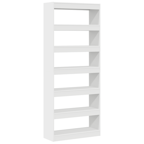 vidaXL White Bookshelf White Engineered wood 80 x 30 x 198 cm Storage
