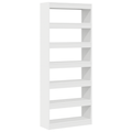 vidaXL White Bookshelf White Engineered wood 80 x 30 x 198 cm Storage