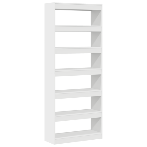 vidaXL White Bookshelf White Engineered wood 80 x 30 x 198 cm Storage
