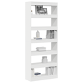 vidaXL White Bookshelf White Engineered wood 80 x 30 x 198 cm Storage