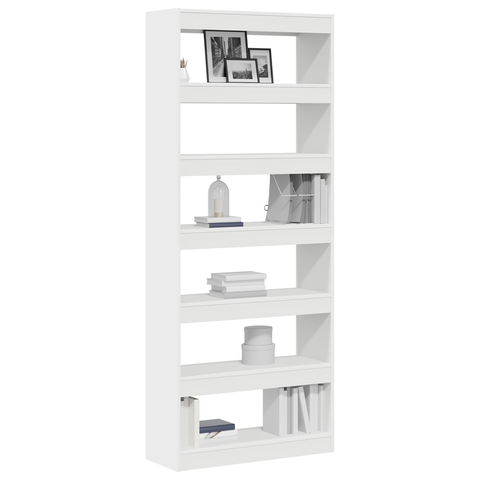 vidaXL White Bookshelf White Engineered wood 80 x 30 x 198 cm Storage