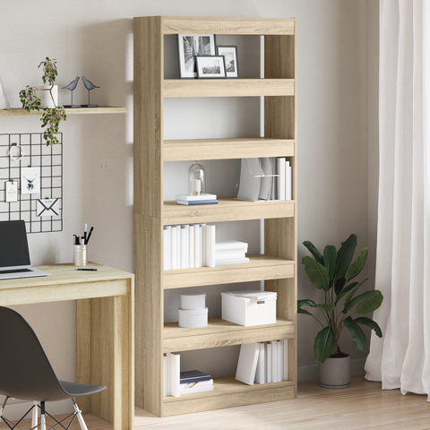 vidaXL Sonoma Oak Bookshelf Sonoma oak Engineered wood 80 x 30 x 198 cm
