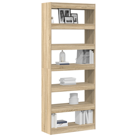 vidaXL Sonoma Oak Bookshelf Sonoma oak Engineered wood 80 x 30 x 198 cm