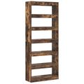 vidaXL Smoked Oak Bookshelf Smoked Oak Wood 80 x 30 x 198 cm Shelving