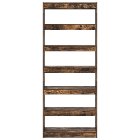 vidaXL Smoked Oak Bookshelf Smoked Oak Wood 80 x 30 x 198 cm Shelving
