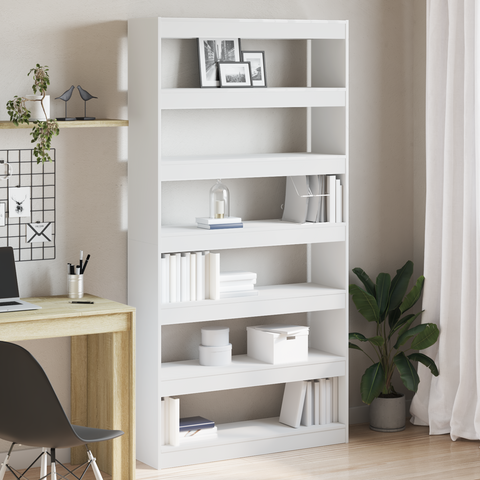 vidaXL White Bookshelf White Engineered wood 100 x 30 x 198 cm Shelving