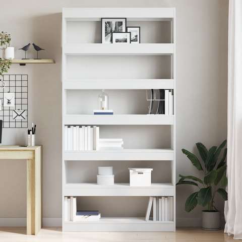 vidaXL White Bookshelf White Engineered wood 100 x 30 x 198 cm Shelving