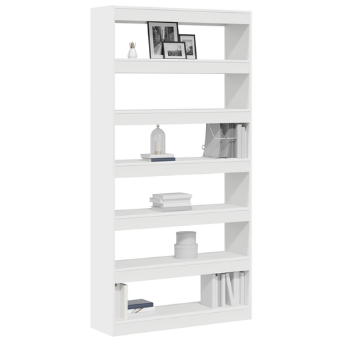 vidaXL White Bookshelf White Engineered wood 100 x 30 x 198 cm Shelving