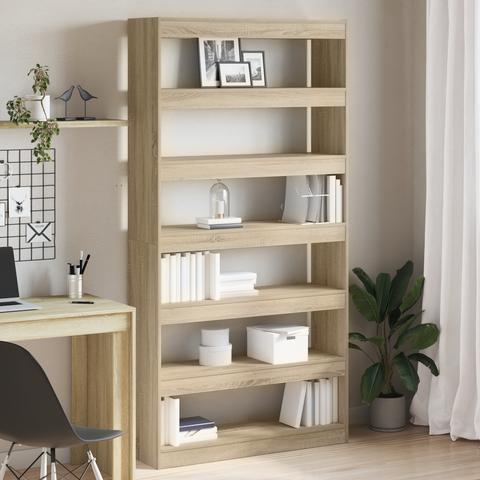 vidaXL Bookcase Sonoma Oak Engineered Wood 100 x 30 x 198 cm Shelving
