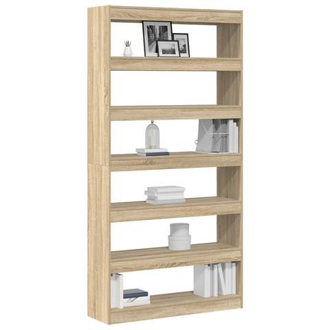 vidaXL Bookcase Sonoma Oak Engineered Wood 100 x 30 x 198 cm Shelving