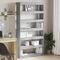 vidaXL Bookcase Grey Engineered wood 100 x 30 x 198 cm Bookshelf