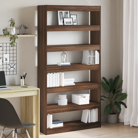 vidaXL Bookcase Brown oak Engineered wood 100 x 30 x 198 cm