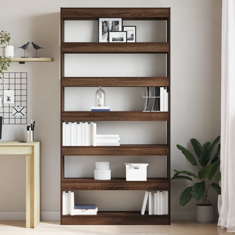 vidaXL Bookcase Brown oak Engineered wood 100 x 30 x 198 cm
